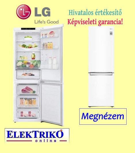 LG GBB61SWGGN Alulfagyasztós hűtőszekrény, fehér, D energiaosztály, Total No Frost